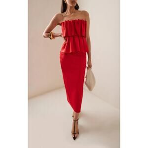House Of Dagmar Sculpted Slim Dress - 32 Red